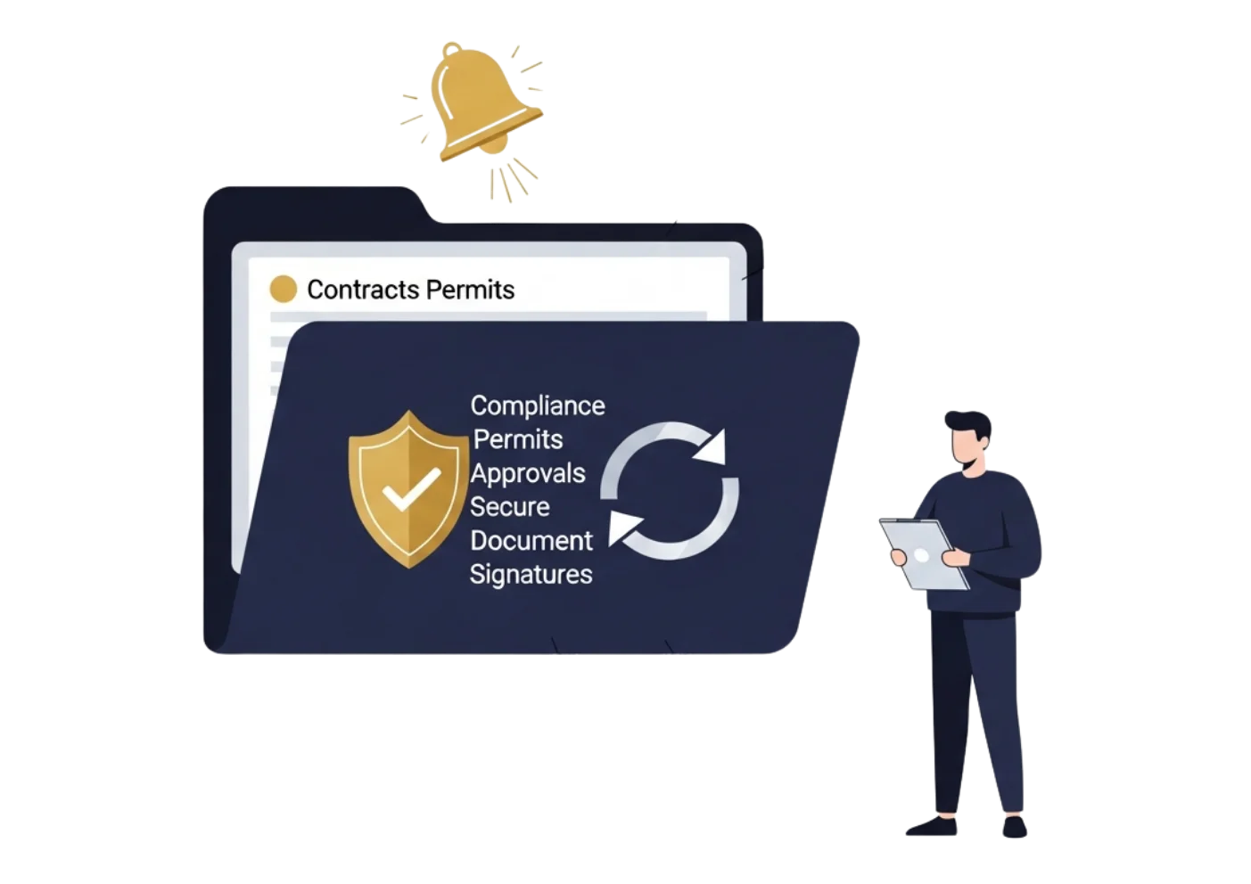 Compliance center with renewals and approvals